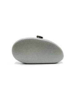Bolso de fiesta ovalada metalizada - gris - foto 1