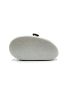 Bolso de fiesta ovalada metalizada - plata - foto 1