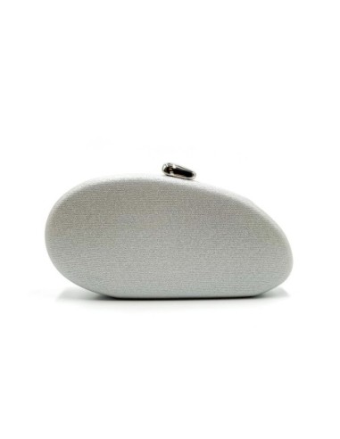 Bolso de fiesta ovalada metalizada - plata - foto 1