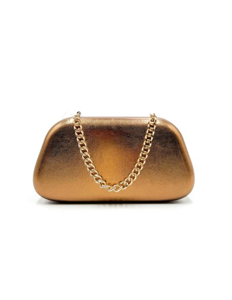 Bolso de fiesta metalizada con cadena - bronce - foto 1