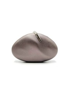 Bolso de fiesta ovalado efecto piel con cadena - gris - foto 1