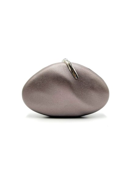 Bolso de fiesta ovalado efecto piel con cadena - gris - foto 1