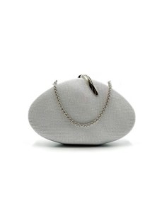 Bolso de fiesta ovalado con cadena - plata - foto 1