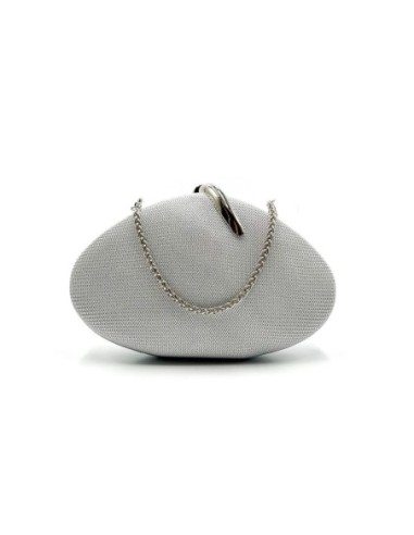 Bolso de fiesta ovalado con cadena - plata - foto 1