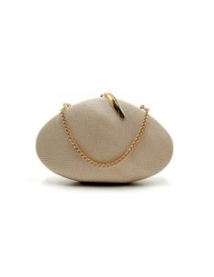 Bolso de fiesta ovalado con cadena - oro claro - foto 1