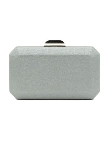 Bolso clutch rígida metalizada - gris - foto 1