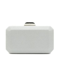 Bolso clutch rígida metalizada - plata - foto 1