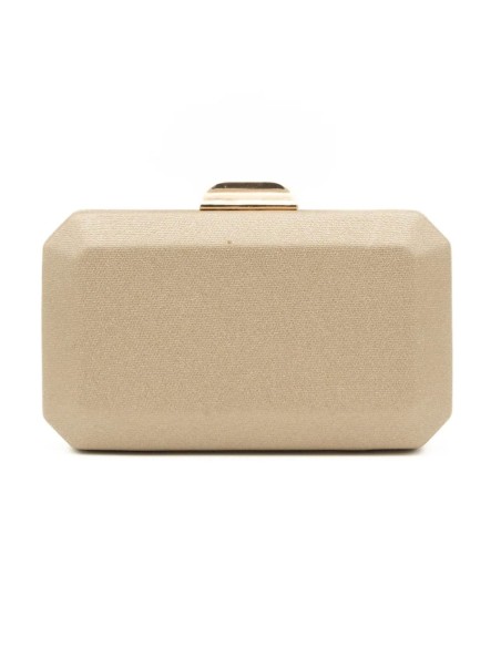 Bolso clutch rígida metalizada - oro claro - foto 1
