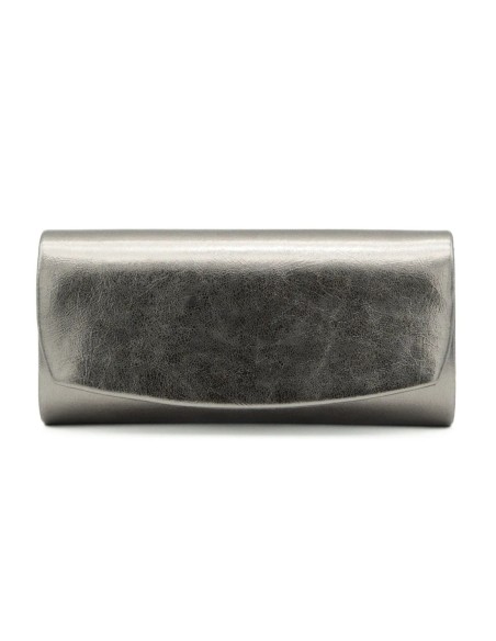 Cartera de fiesta cilíndrica metalizada - gris - foto 1
