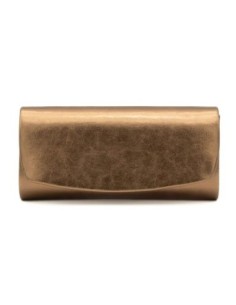 Cartera de fiesta cilíndrica metalizada - bronce - foto 1