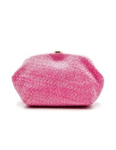 Cartera de fiesta rafia con cierre redondo - fucsia - foto 1