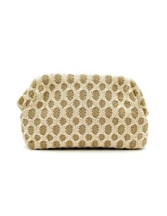 Cartera de fiesta rafia calada - beige - foto 1