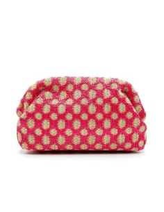 Cartera de fiesta rafia calada - fucsia - foto 1