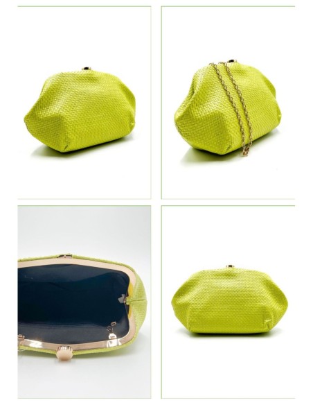 Cartera de fiesta rafia con cierre redondo - rosa - foto 2