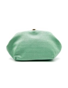 Cartera de fiesta rafia con cierre redondo - teal claro - foto 1