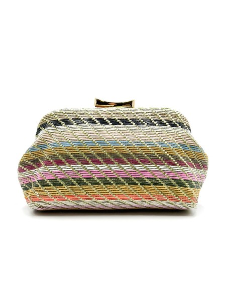 Cartera de fiesta rafia multicolor - verde - foto 1