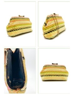 Cartera de fiesta rafia multicolor - amarillo - foto 1 2