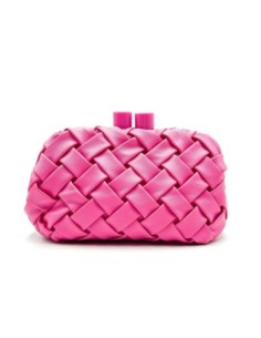 Cartera de fiesta trenzada con cierre cilíndrico - fucsia - foto 1