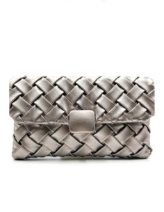 Bolso de fiesta trenzado con solapa - gris - foto 1