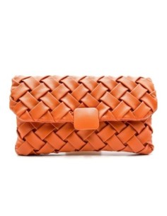Bolso de fiesta trenzado con solapa - salmon - foto 1