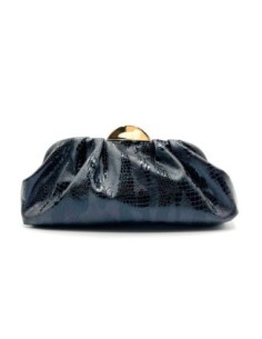 Cartera de fiesta grabada efecto serpiente - negro - foto 1