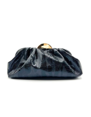 Cartera de fiesta grabada efecto serpiente - negro - foto 1