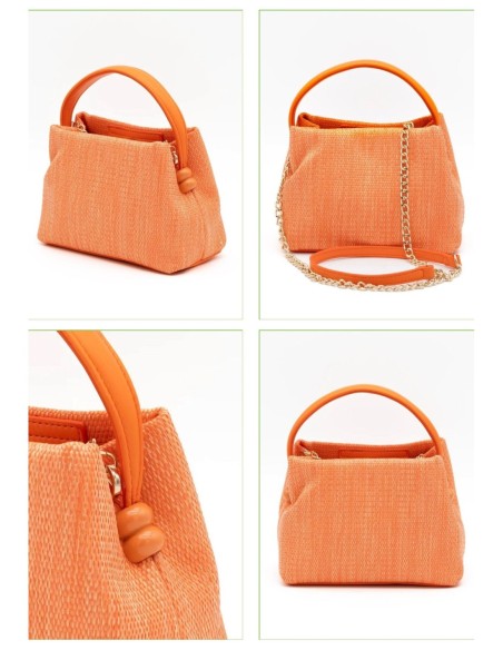 Bolso de fiesta texturizado con asa redonda - negro - foto 2