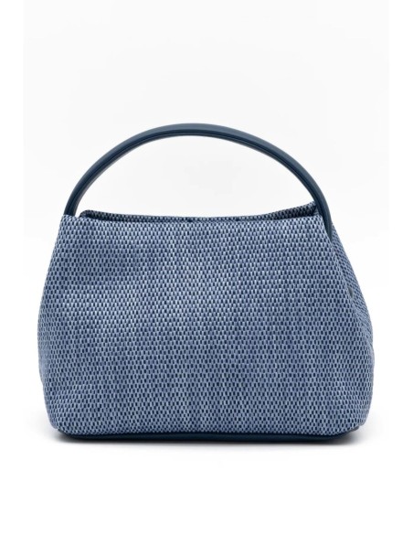 Bolso de fiesta texturizado con asa redonda - azul - foto 1