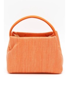 Bolso de fiesta texturizado con asa redonda - naranja - foto 1