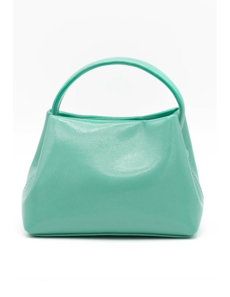 Bolso de fiesta charol con asa redonda - verde agua - foto 1