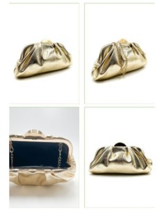Cartera de fiesta metalizada - oro claro - foto 1 2