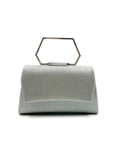 Bolso de fiesta rígido con asa geométrica - gris - foto 1