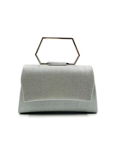 Bolso de fiesta rígido con asa geométrica - gris - foto 1