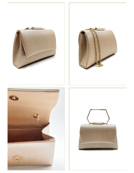 Bolso de fiesta rígido con asa geométrica - gris - foto 2