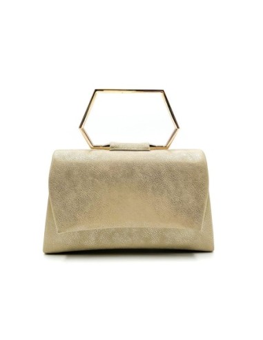 Bolso de fiesta rígido con asa geométrica - oro claro - foto 1