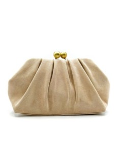 Cartera de fiesta efecto ante con fruncido - beige - foto 1