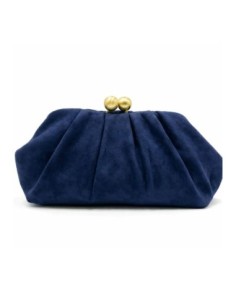Cartera de fiesta efecto ante con fruncido - azul marino - foto 1