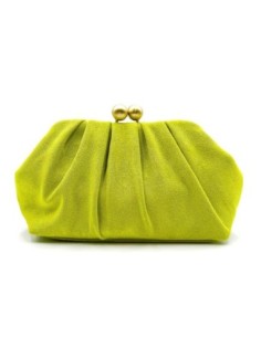 Cartera de fiesta efecto ante con fruncido - lima - foto 1