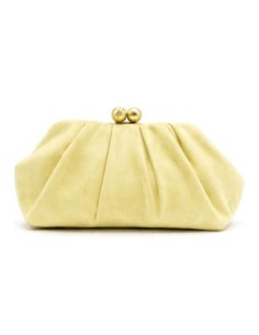Cartera de fiesta efecto ante con fruncido - amarillo claro - foto 1