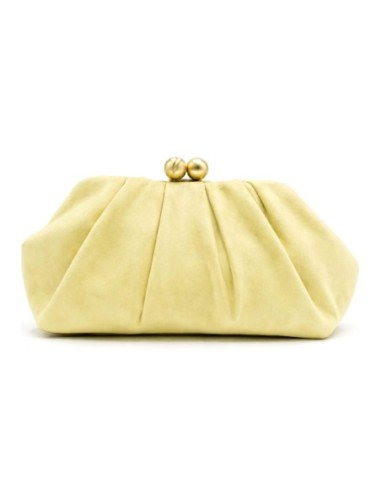 Cartera de fiesta efecto ante con fruncido - amarillo claro - foto 1