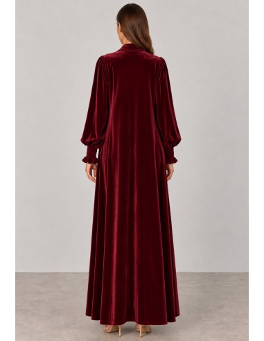 Abrigo kimono de terciopelo burdeos para invitada | Complementos Invitada