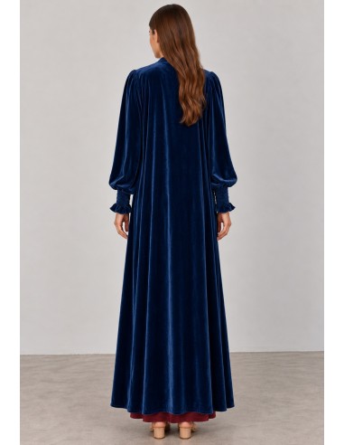 Abrigo kimono de terciopelo azul marino para invitada | Complementos Invitada