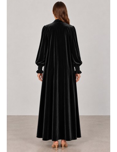 Abrigo kimono de terciopelo negro para invitada | Complementos Invitada