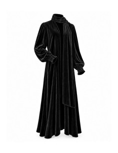 abrigo caftan negro tercipelo invitada 2