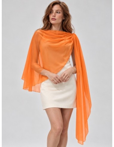 Capa de gasa naranja - Con modelo - Complementos Invitada