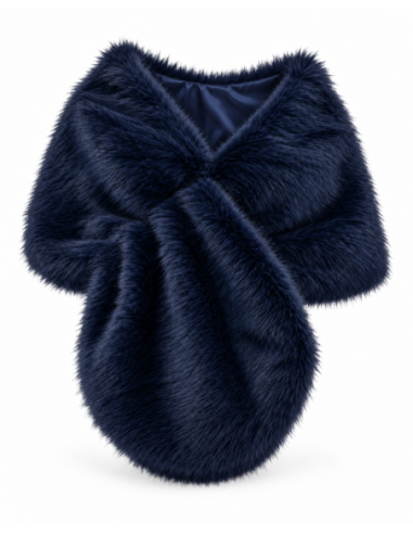 Estola de pelo sintético azul marino - producto - Complementos Invitada