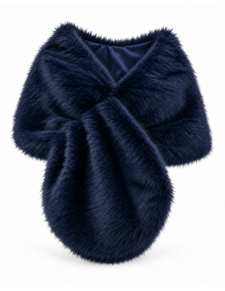 Estola de pelo sintético azul marino - producto - Complementos Invitada
