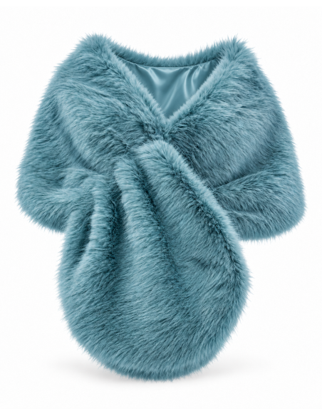 Estola de pelo sintético azul claro - producto - Complementos Invitada