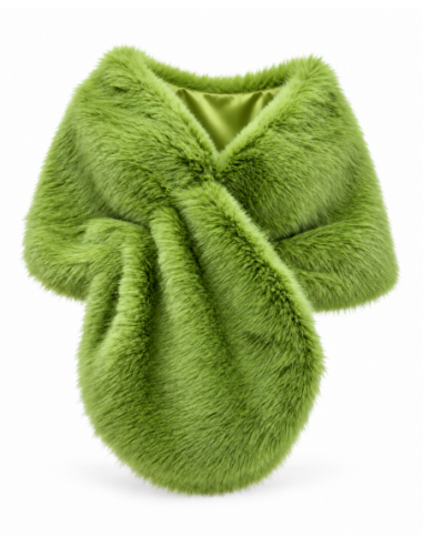 Estola de pelo sintético verde manzana - producto - Complementos Invitada