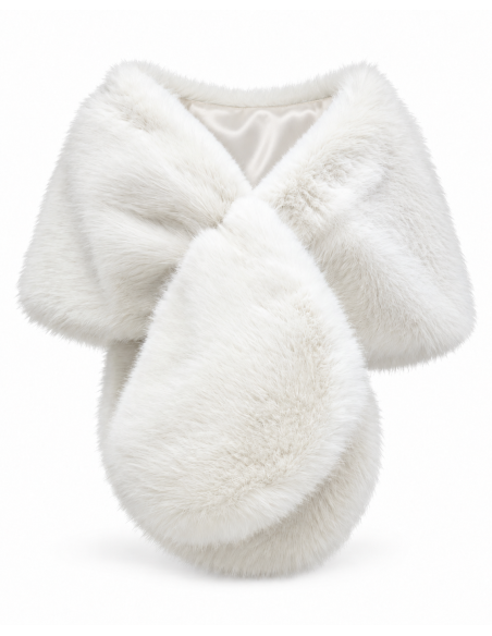 Estola de pelo sintético blanco - producto - Complementos Invitada